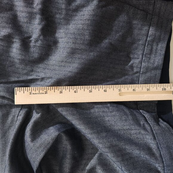 Navy Blue Pinstripe Slim Fit Trousers With Elastic Waistband For Women Medium - Picture 11 of 15